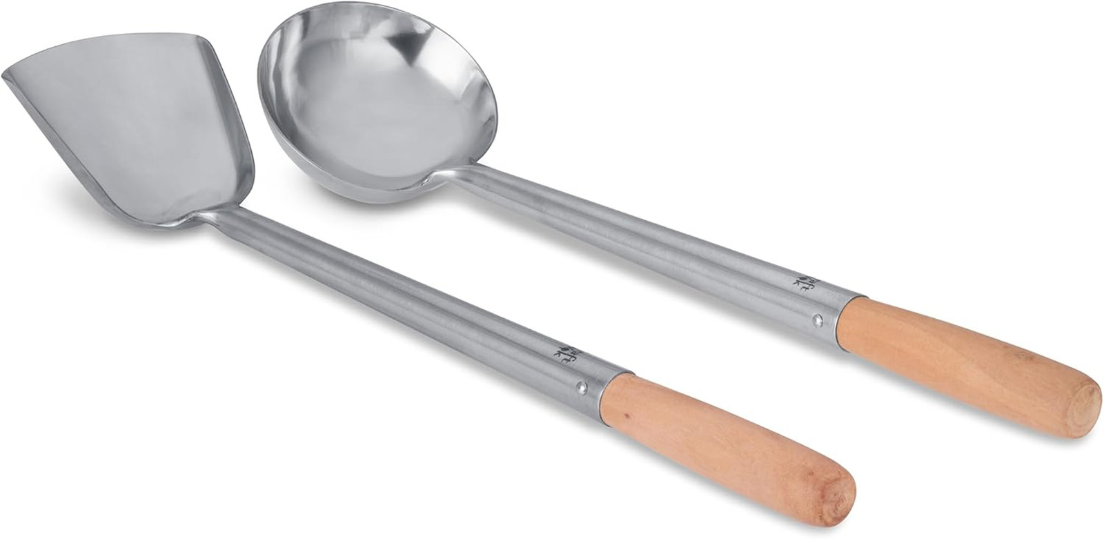 Offerta Set Wok Professionale: Mestolo + Spatola in Acciaio Inox