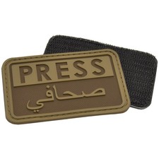 HAZARD 4 PRESS / ARABIC REPORTERS MORALE PATCH CLOTH PARTOL BADGE COYOTE