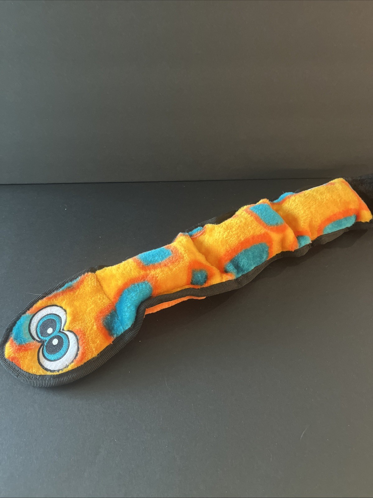 Outward Hound Orange/Blue Durablez Snake Dog Toy With Three Squeakers.