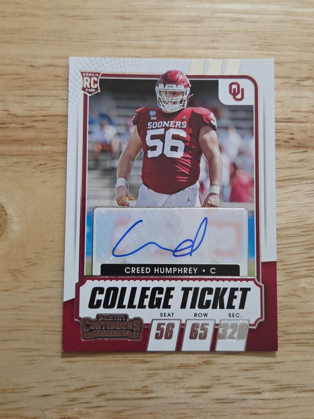 2021 Contenders Draft Picks CREED HUMPHREY College Ticket Autograph Rookie Auto