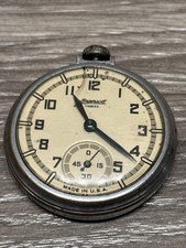Antique Ingersoll Yankee Pocket Watch Missing Crystal and Hands As Is
