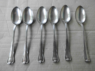 6 alte Menuelöffel Eßlöffel Kr.800 272 Gr. Halbmond Krone Silber Punze