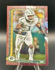 2025 Topps Chrome Football Micah Parsons Leather Refractor Green Bay Packers