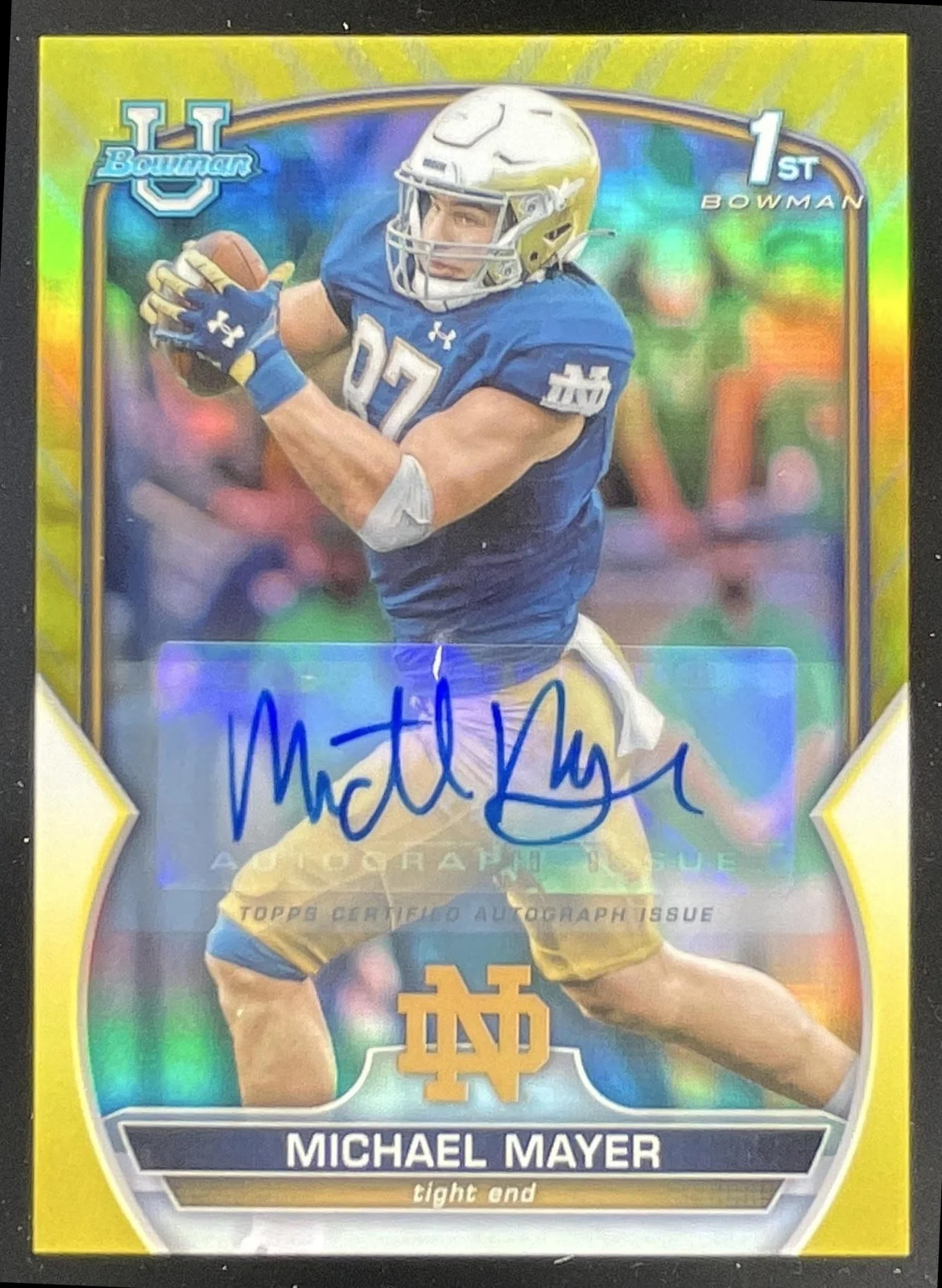 2022 Bowman University Chrome Prospect Gold #41 Michael Mayer Auto /50
