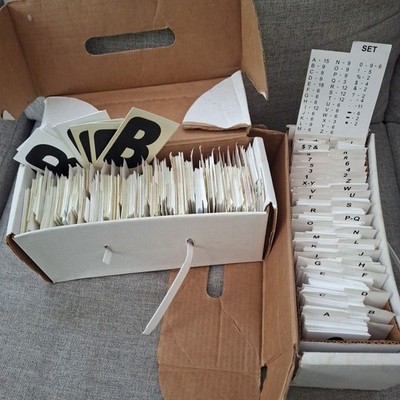 2 Boxes VTG Outdoor Sign Marquee White Plastic Flexible Letters 3.75'' on 4-3/8''
