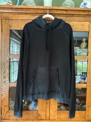 Freecity Free City Black Distressed Washed Hoodie Sweatshirt Size 4 XL