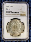 1902-O Morgan Silver Dollar - New Orleans -90% Silver- NGC MS 64 - Reverse Toner