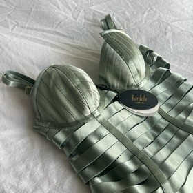 Bordelle Essentials Angela Adjustable Dress In Sage Size SS BNWT