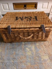 Large Fortnum and Mason F&M Wicker Hamper Basket 48cm X 32cm X 20cm VGC