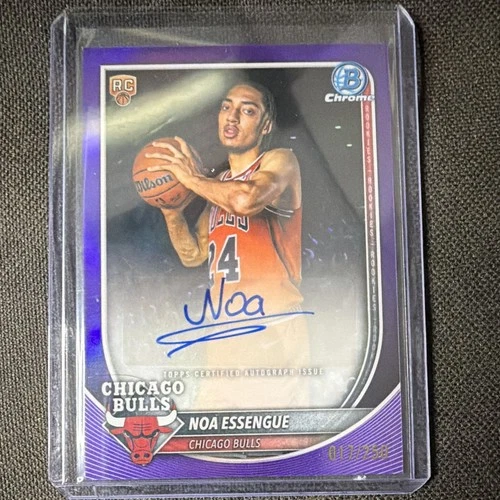 Topps 2025-26 Bowman Chrome Autographs Noa Essengue RC Auto Purple /250