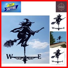 Durable Stainless Steel Weathervane with Rustic Witch Design for Gardens