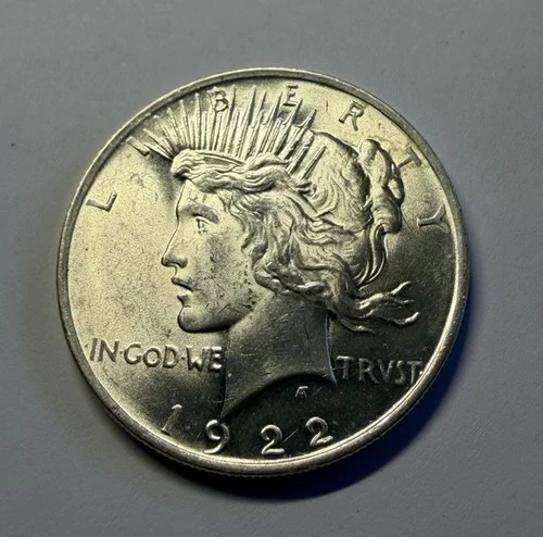 1922 Liberty Peace 90% Silver Dollar - BU Uncirculated - No Mint Mark (P Mint)