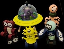 Magnetic Monster Robot Space Ship Saucer Sound & Lights Building Toy Storage Box