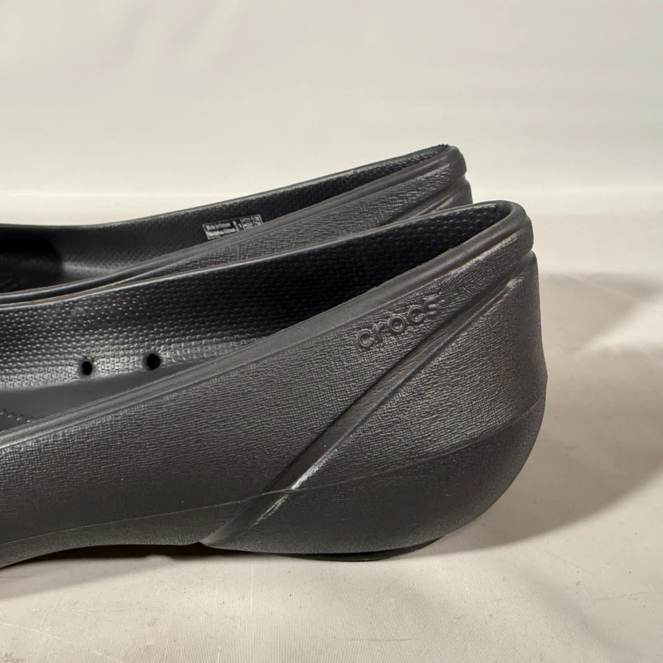 Crocs Slip On Shoes Womens 9 Black Ballet Flats Patent Leather Comfort Cap Toe - Изображение 4 из 4