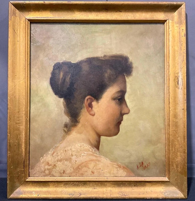 ANTIQUE 19THC. OIL PAINTING FLEMISH FEMALE WOMAN MASTERFUL BY ALBERT VON KELLER