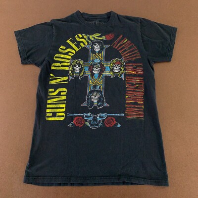 Guns N Roses Men's Medium Black Appetite For Destruction Graphic T-Shirt *Flaw