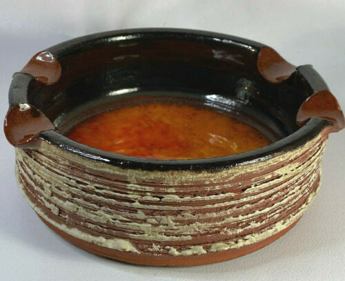 Cenicero Bendigo Pottery Epsom Mid Century Esmaltado Naranja Retro Raro - Imagen 3 de 12