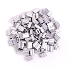 HIGOOD Wire Rope Sleeve, for Wire Rope Dia. 5/32", Aluminum Alloy, PK 50