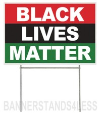 18x12 Inch AFRICAN BLACK LIVES MATTER Yard Sign with Stake Red Green 