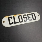 VINTAGE PORCELAIN CLOSED SIGN - ORIGINAL SIGN 11" x 3" w/ Grommets