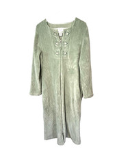 Oscar de la Renta Women's Fuzzy Fleece House Robe Size S/M Lt Green
