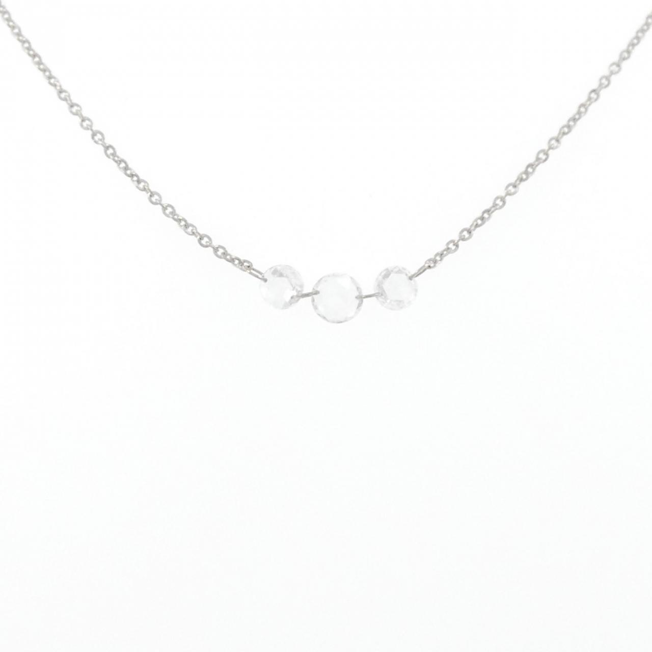 Authentic K18WG Diamond Necklace 0.25CT  #260-007-661-7355