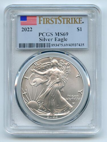 2022 $1 American Silver Eagle 1oz Dollar PCGS MS69 First Strike - Picture 1 of 1