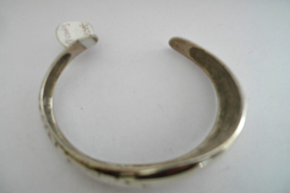 VINTAGE STERLING SILVER WIDE WAVE DESIGN HARD BANGLE CUFF BRACELET