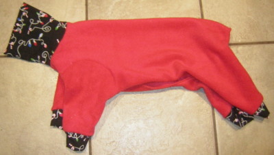  4 LEG RED w CHRISTMAS BULB  TOY DOG PJ ITALIAN GREYHOUND CHINESE CRESTED XOLO