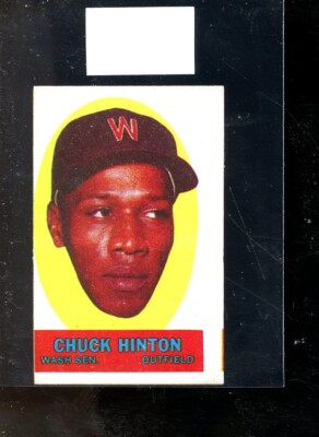 1963 TOPPS PEEL OFFS CHUCK HINTON WASH SEN. EXMINT A03971