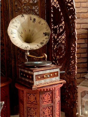 Antique WORKING Columbia Grafonola Wind Up Phonograph Record
