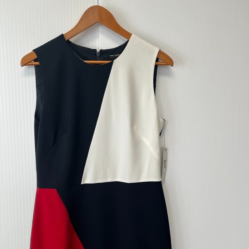 Maggy London Dress Women 10 Shift Knee Color Block Modern Work Party Core Ne - Picture 2 of 11