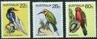 1980 Australia Birds Definitive's Series III Set Of 3 Mint Never Hinged