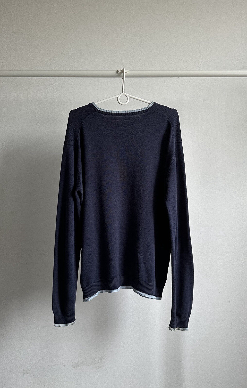 Maglione YSL vintage Yves Saint Laurent grande logo uomo blu taglia XL