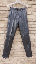 Womens Vintage Black Leather Pants - Size 6