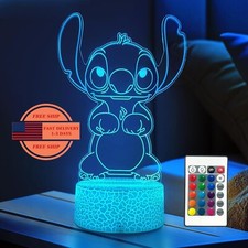 Luz nocturna genial luz nocturna de 16 colores l mpara LED 3D con control remoto