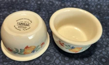 Corelle Ramekin  7 oz Stoneware Abundance  Fruit pattern  set of two Ivory