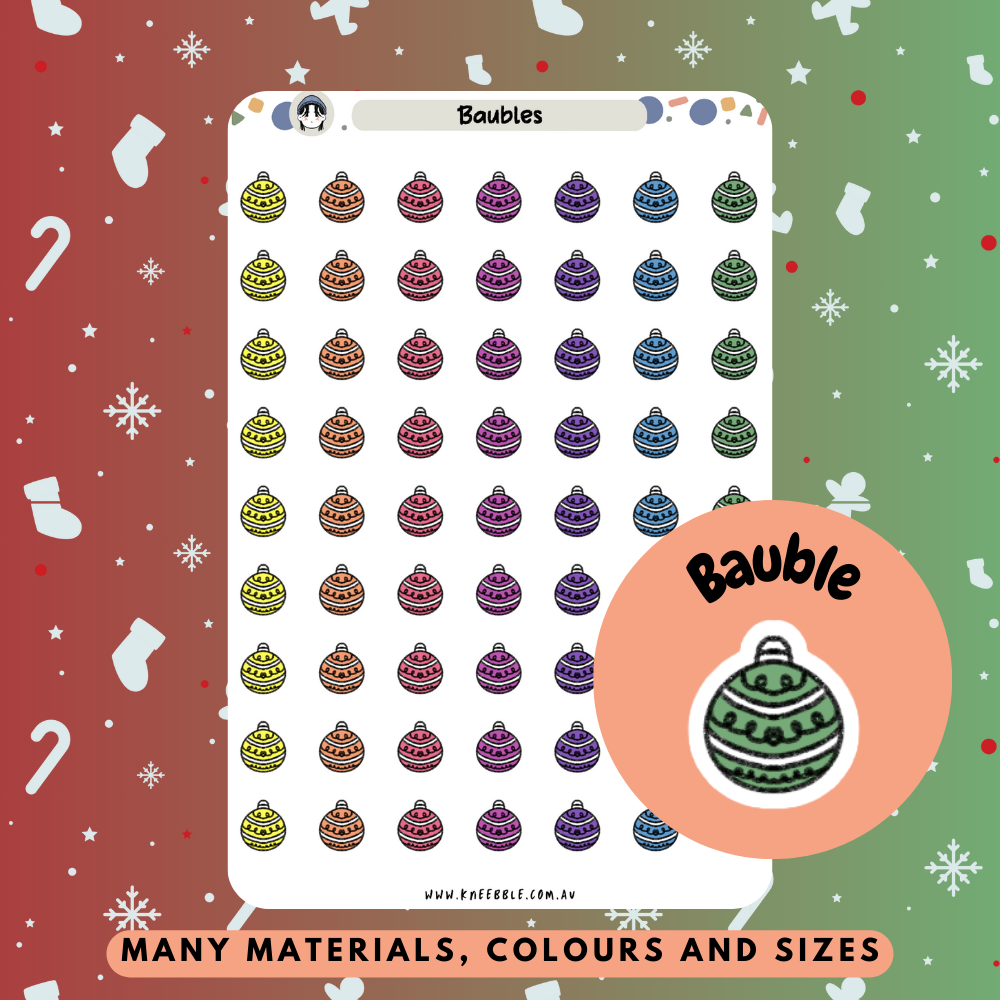 Bauble Decoration Planner Stickers
