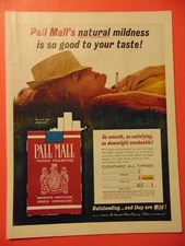 1962 PALL MALL Woman Smokes and Snoozes photo art print ad