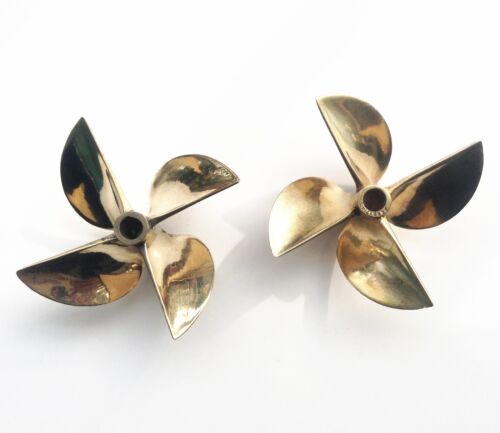 1 pair propeller 26cc brass prop 6717 1/4" shaft 4 blade 67mm For OD RC boat 836 - Picture 1 of 9