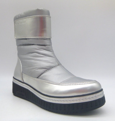 Calvin Klein Leonie Silver Winter Boots Women's Size 7 M Ankle
