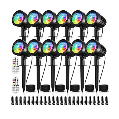 15W RGB Low Voltage Landscape Lighting, LED Color Changing Landscape Lights w...