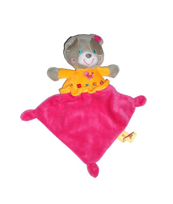 WIE NEU* Simba NICOTOY Katze Cat rosa gelb Schmusetuch Schnuffeltuch Kuscheltuch