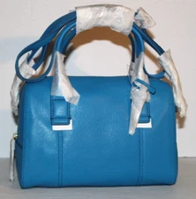 NWT FOSSIL WOMEN'S JORI SMALL LEATHER SATCHEL CERULEAN W/STRAP RETAIL $168