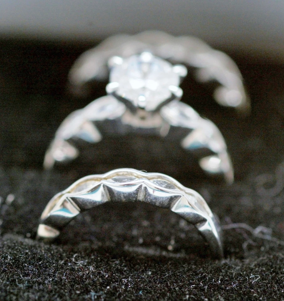 Diamonique Epiphany 1.5 Ct.  Wedding Set Rings  (simulated) - Image 2 of 4