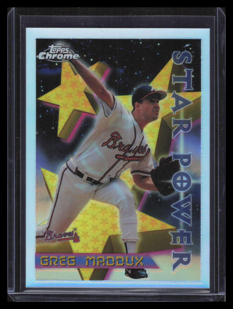 1996 Topps Chrome Refractor 3 Greg Maddux STP Star Power