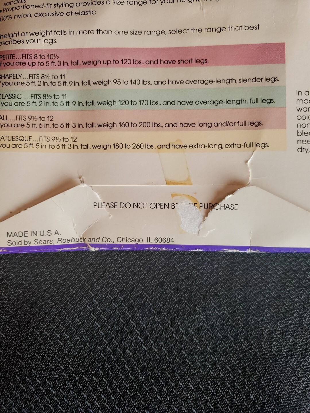 Vintage Cling-alon Thi Top Stockings 2 Pair Shapely Off Black Sears