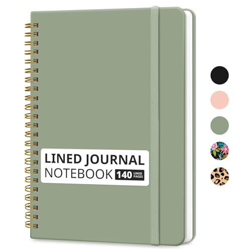 Lined Spiral Journal Notebook for Women & Men, 140 Pages, College Ruled A.Green
