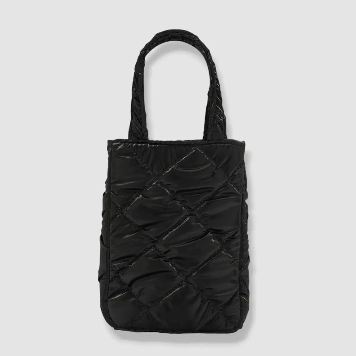 $42 Bari Lynn Girls Black Quilted Puffy Patch DIY Tote Top Handles