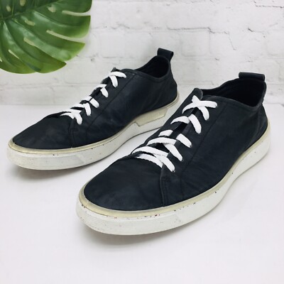 ECCO Men's Soft Black Leather Casual Shoes Sneakers Size 45 / US 11 Tray Tech